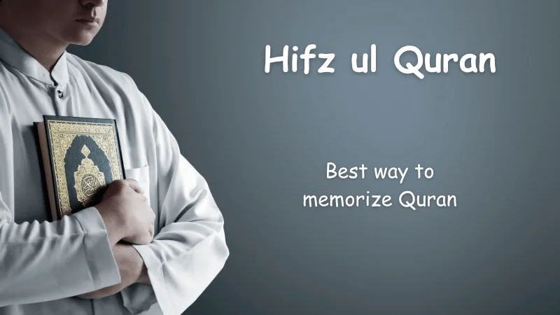 A male student holding the Quran, representing our Hifz memorization program.